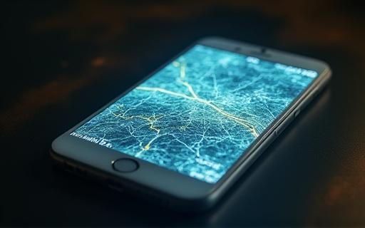 Vintage 1980s GPS receiver versus a modern sleek smartphone interface