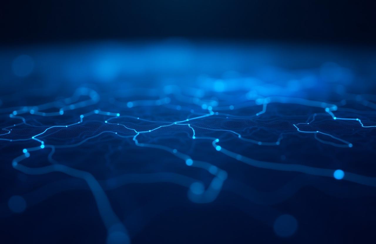 Abstract digital topographic map patterns representing high-precision navigation logic